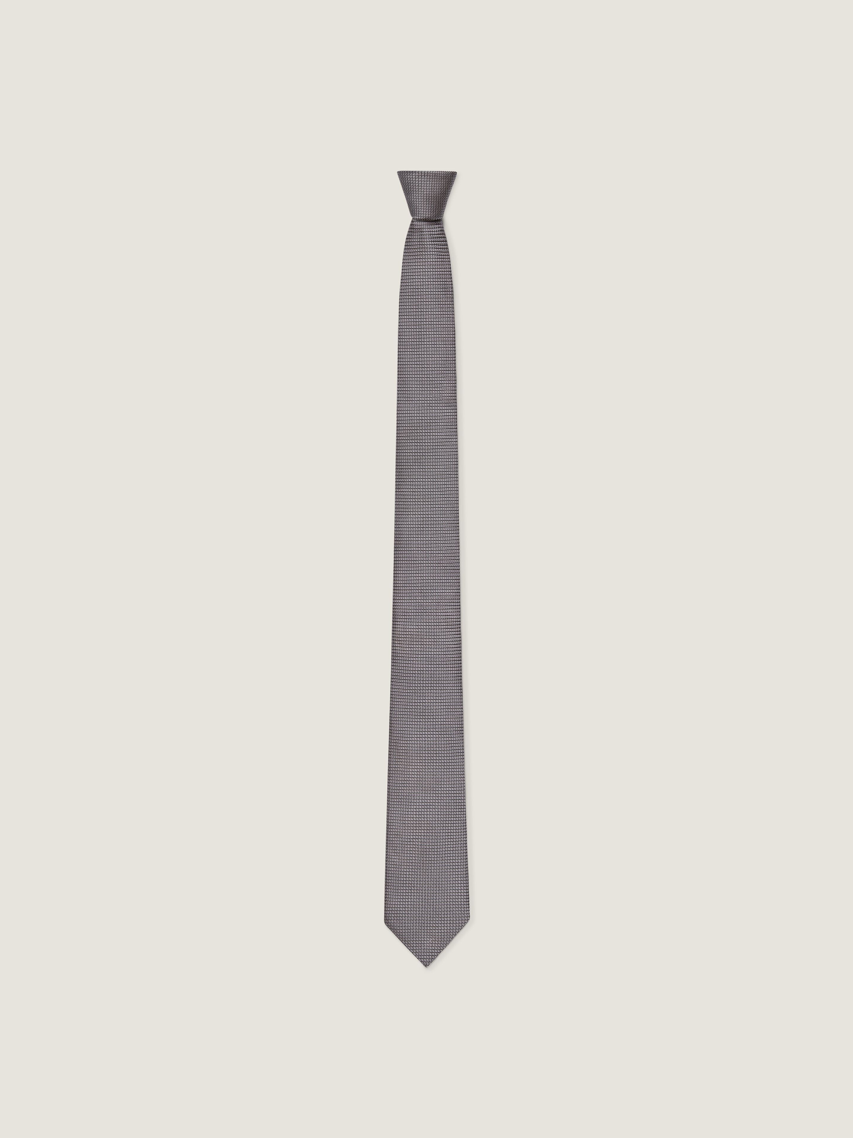 Tie in textured silk jacquard